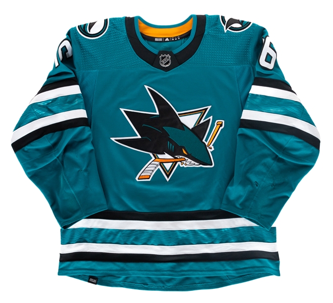 Steven Lorentzs 2022-23 San Jose Sharks Game-Worn Jersey - Nice Game Wear! - Team Repairs!