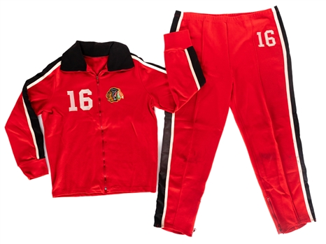 Rich Prestons 1979-80 Chicago Black Hawks Rookie Season Team Track Suit 