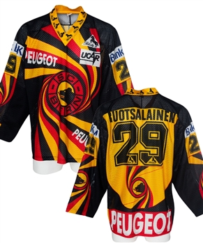 Reijo Ruotsalainens 1992-93 NDA SC Bern Game-Worn Jersey from His Personal Collection with His Signed LOA