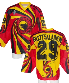 Reijo Ruotsalainens 1992 IIHF European Cup SC Bern Game-Worn Jersey From His Personal Collection with His Signed LOA