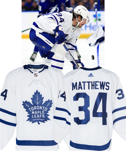 Auston Matthews 2021-22 Toronto Maple Leafs Game-Worn Playoffs Jersey with Team LOA - Photo-Matched!