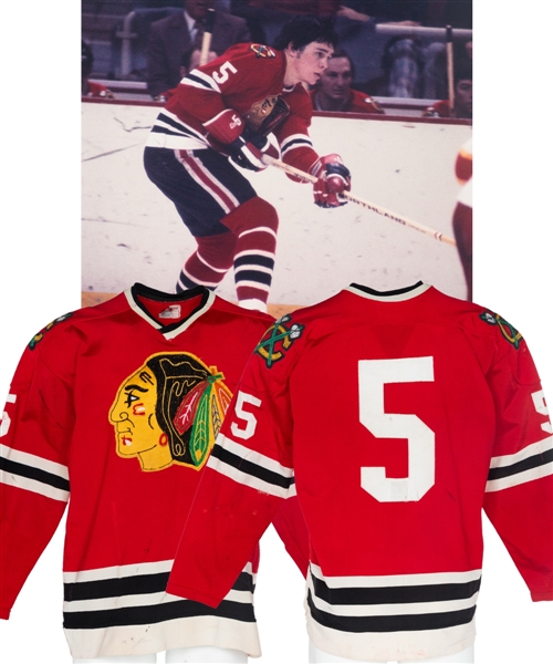 Phil Russells 1972-73 Chicago Black Hawks Game-Worn Rookie Season Jersey with LOA - Team Repairs! - Nice Game Wear! - Photo-Matched!