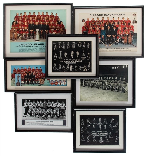 Chicago Black Hawks 1926-27 to 1969-70 Framed Team Photo/Picture Collection of 8 