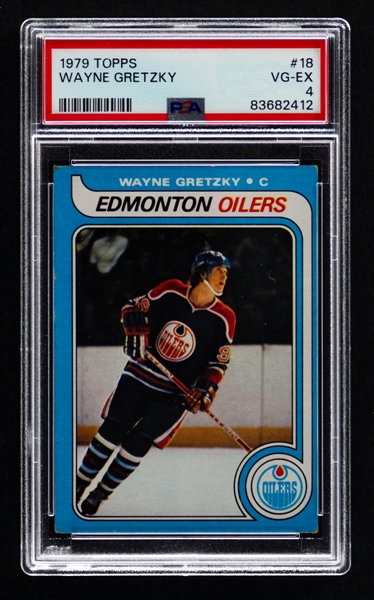 1979-80 Topps Hockey Card #18 HOFer Wayne Gretzky Rookie - Graded PSA 4