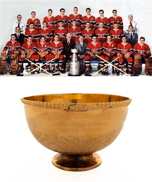 Bernard "Boom Boom" Geoffrions 1952-53 Montreal Canadiens Stanley Cup Championship Trophy
