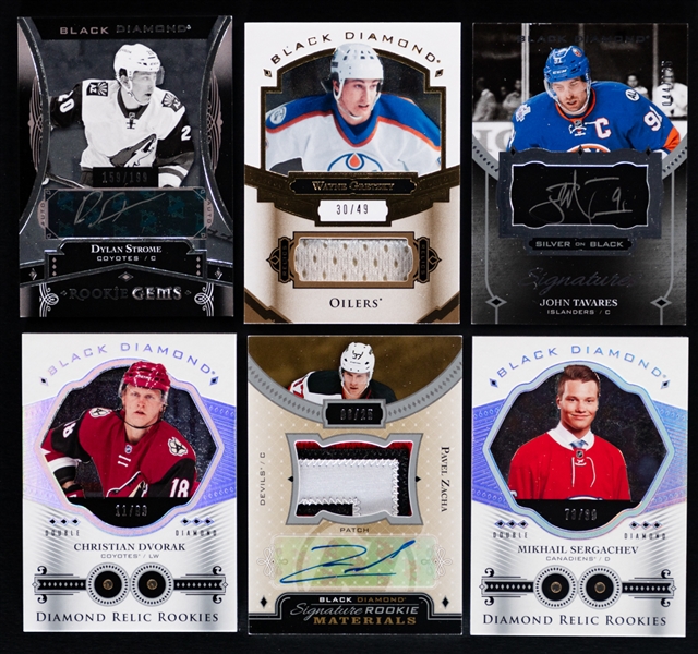 2016-17 Black Diamond Hockey Cards (21) Inc. Diamond Relic Rookies, Rookie Booklet Relics, Signature Rookie Materials, Relics (Jersey), Rookie Gems, Championship Banners and Others