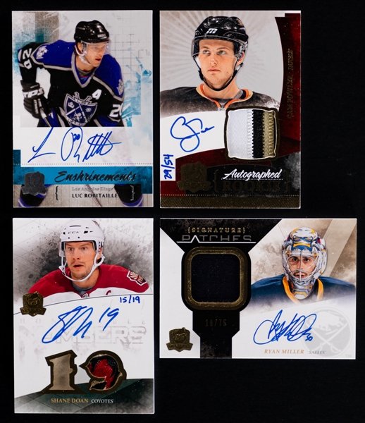 2010-11 The Cup Hockey Cards (14) Inc. Autographed Rookie, Autographed Rookie Masterpieces, Signature Patches, Enshrinements and Honorable Numbers