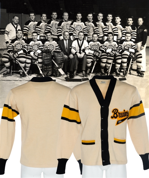 Vintage 1950s/1960s Boston Bruins Wool Cardigan Sweater