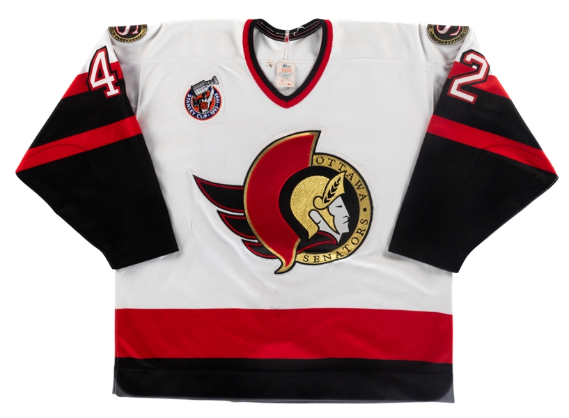 Graeme Townshends 1993-94 Ottawa Senators Pre-Season Game-Worn Jersey - Stanley Cup Centennial Patch!