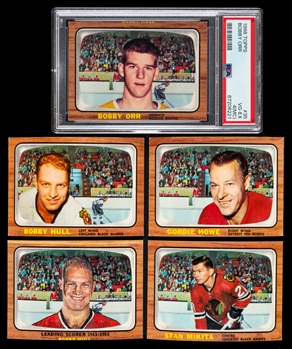 1966-67 Topps Hockey Near Complete Card Set (112/132) Including #35 HOFer Bobby Orr Rookie Card (Graded PSA 4 MC)