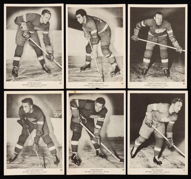 1939-40 O-Pee-Chee V-301-1 Hockey Cards (11 - Mostly Red Wings) Inc. HOFers Goodfellow and Howe Plus Group 1 and Group 2 BeeHive Photos (16)