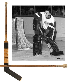 Terry Sawchuks Early-1960s Detroit Red Wings Northland Pro Game-Used Stick with LOAs
