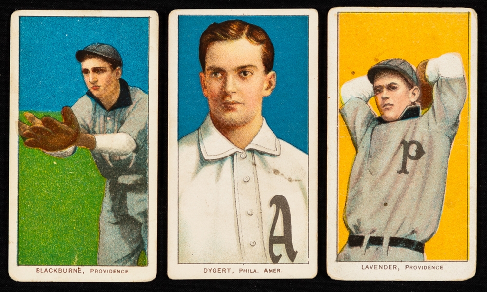 1909-11 T206 Baseball Cards of Jimmy Dygert, Lena Blackburne and Jimmy Lavender (All with Sweet Caporal Cigarettes Backs 350/30)