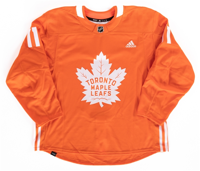 Logan Shaws Toronto Maple Leafs 2022-23 "National Day for Truth and Reconciliation" Preseason Warm-Up Worn Orange Jersey with Team LOA