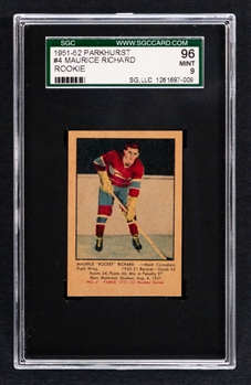 1951-52 Parkhurst Hockey Card #4 HOFer Maurice Richard Rookie - Graded SGC MINT 9 - Highest Graded!