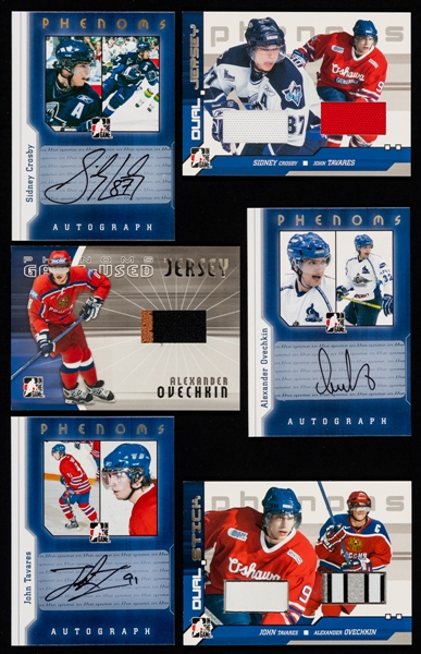 2006-07 In The Game ITG Hockey Phenoms Limited-Edition Sets (3) - Includes Signed Cards of Sidney Crosby #SCA-5 (1/1), Alexander Ovechkin #AOA-1 and John Tavares #JTA-4 