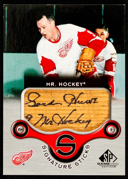 2005-06 UD SP Game Used Edition Signature Sticks Hockey Card #SS-GH1 Gordie Howe (1/5)