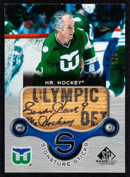 2005-06 UD SP Game Used Edition Signature Sticks Hockey Card #SS-GH2 Gordie Howe (5/5)