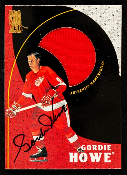 1998-99 Be A Player (BAP) All-Star Legend Hockey Card #GH-1 Gordie Howe (Game Jersey/Auto)