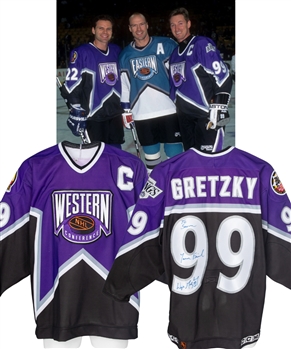 Wayne Gretzkys 1996 NHL All-Star Game Western Conference Signed Worn Captains Jersey with Great Provenance and LOA - Sports Registry Barcode! Meigray LOA! 