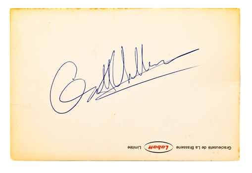 Gilles Villeneuve 1978 Labatt Breweries Signed Postcard with JSA Auction LOA (4" x 6")