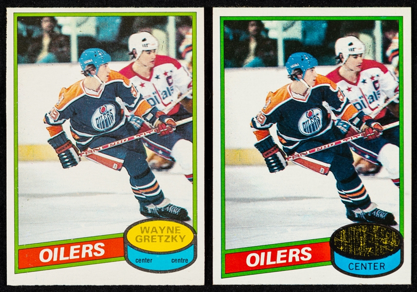 1980-81 O-Pee-Chee and Topps Hockey Cards #250 of HOFer Wayne Gretzky (2)
