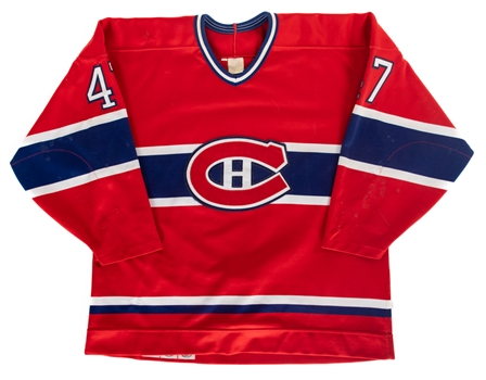 Stephan Lebeaus 1993-94 Montreal Canadiens Game-Worn Jersey - Numerous Team Repairs 