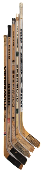 Montreal Canadiens Late-1970s to Early-2000s Game-Used Stick Collection of 5 with Langway, P. Mahovlich (x2), Bouchard and Savage