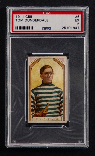 1911-12 Imperial Tobacco C55 Hockey Card #6 HOFer Tom Dunderdale - Graded PSA 5