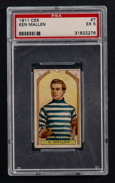 1911-12 Imperial Tobacco C55 Hockey Card #7 Ken Mallen Rookie - Graded PSA 5