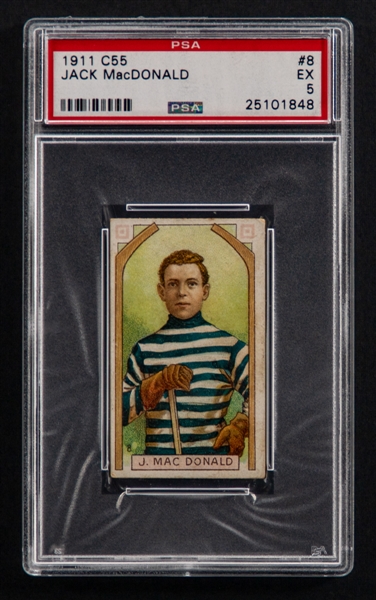 1911-12 Imperial Tobacco C55 Hockey Card #8 Jack MacDonald Rookie - Graded PSA 5