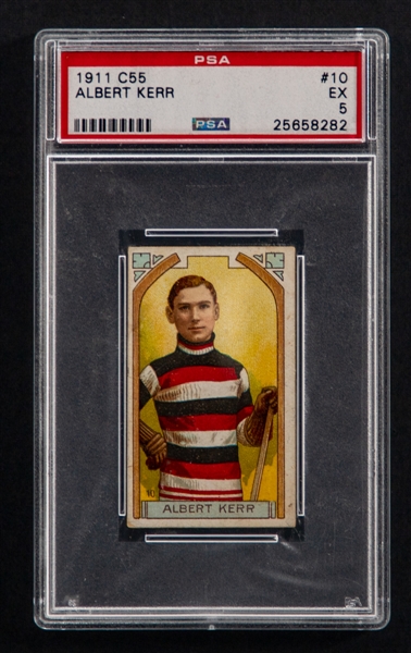 1911-12 Imperial Tobacco C55 Hockey Card #10 Albert Kerr Rookie - Graded PSA 5
