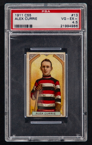 1911-12 Imperial Tobacco C55 Hockey Card #13 Alex Currie Rookie - Graded PSA 4.5
