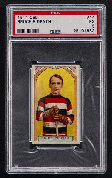 1911-12 Imperial Tobacco C55 Hockey Card #14 Bruce Ridpath - Graded PSA 5