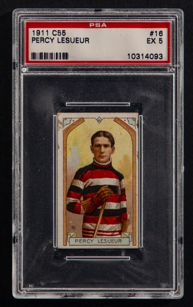 1911-12 Imperial Tobacco C55 Hockey Card #16 HOFer Percy LeSueur - Graded PSA 5