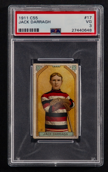 1911-12 Imperial Tobacco C55 Hockey Card #17 HOFer Jack Darragh Rookie - Graded PSA 3