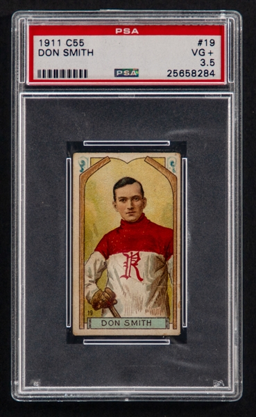 1911-12 Imperial Tobacco C55 Hockey Card #19 Don Smith Rookie - Graded PSA 3.5