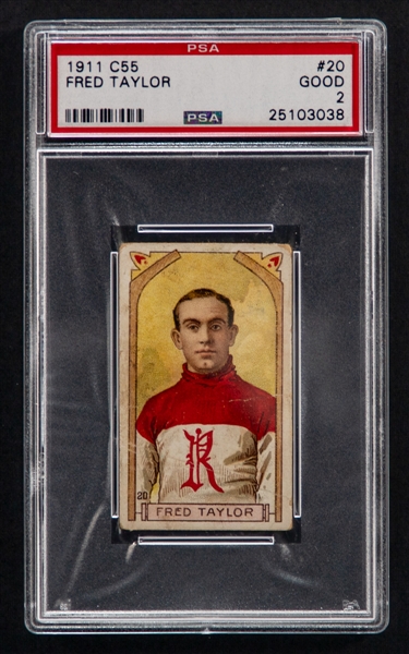 1911-12 Imperial Tobacco C55 Hockey Card #20 HOFer Fred "Cyclone" Taylor - Graded PSA 2