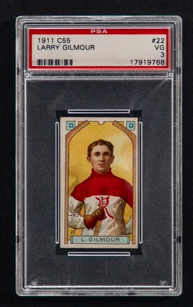 1911-12 Imperial Tobacco C55 Hockey Card #22 Larry Gilmour Rookie - Graded PSA 3