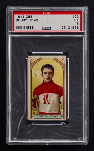 1911-12 Imperial Tobacco C55 Hockey Card #23 Bobby Rowe Rookie - Graded PSA 5