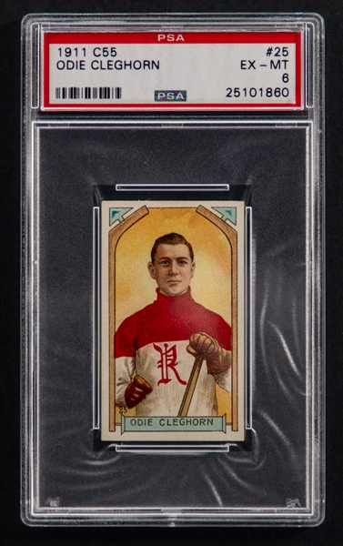 1911-12 Imperial Tobacco C55 Hockey Card #25 James "Odie" Cleghorn Rookie - Graded PSA 6