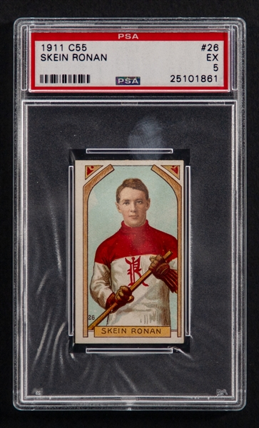 1911-12 Imperial Tobacco C55 Hockey Card #26 Skein Ronan Rookie - Graded PSA 5