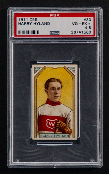 1911-12 Imperial Tobacco C55 Hockey Card #30 HOFer Harry Hyland - Graded PSA 4.5