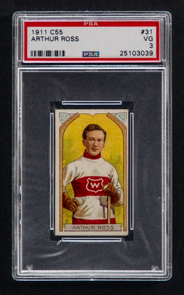 1911-12 Imperial Tobacco C55 Hockey Card #31 HOFer Arthur "Art" Ross - Graded PSA 3