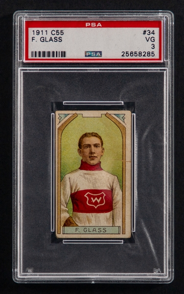1911-12 Imperial Tobacco C55 Hockey Card #34 Frank "Pud" Glass - Graded PSA 3
