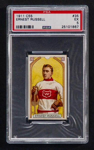 1911-12 Imperial Tobacco C55 Hockey Card #35 HOFer Ernest "Ernie" Russell - Graded PSA 5