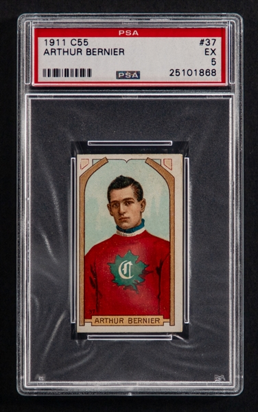 1911-12 Imperial Tobacco C55 Hockey Card #37 Arthur "Art" Bernier - Graded PSA 5