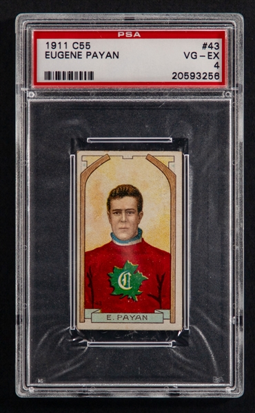 1911-12 Imperial Tobacco C55 Hockey Card #43 Eugene Payan Rookie - Graded PSA 4