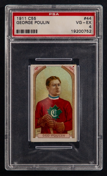 1911-12 Imperial Tobacco C55 Hockey Card #44 George "Skinner" Poulin - Graded PSA 4
