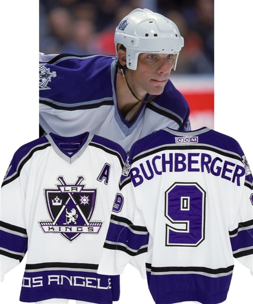 Kelly Buchbergers 2000-01 Los Angeles Kings Alternate Captains Game-Worn Jersey - Photo-Matched!